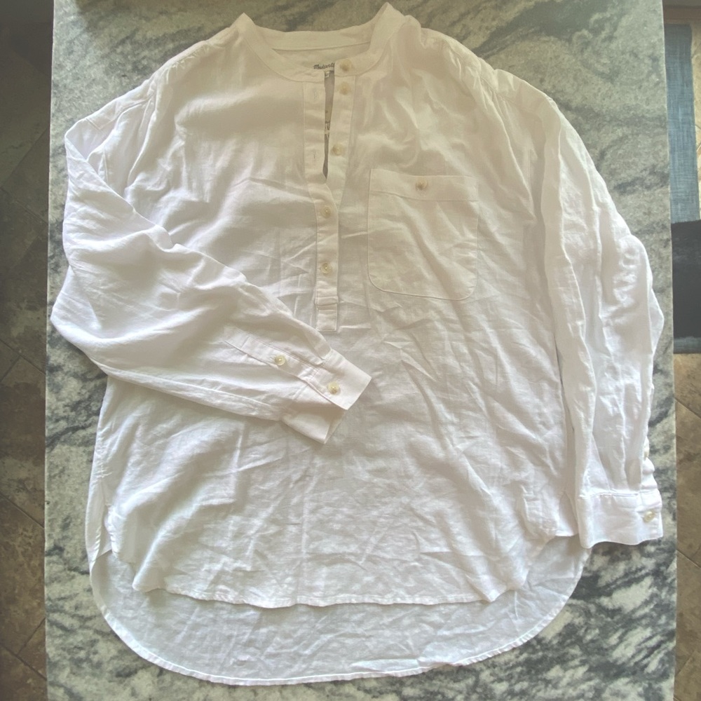Madewell white Linen shirt new with tags